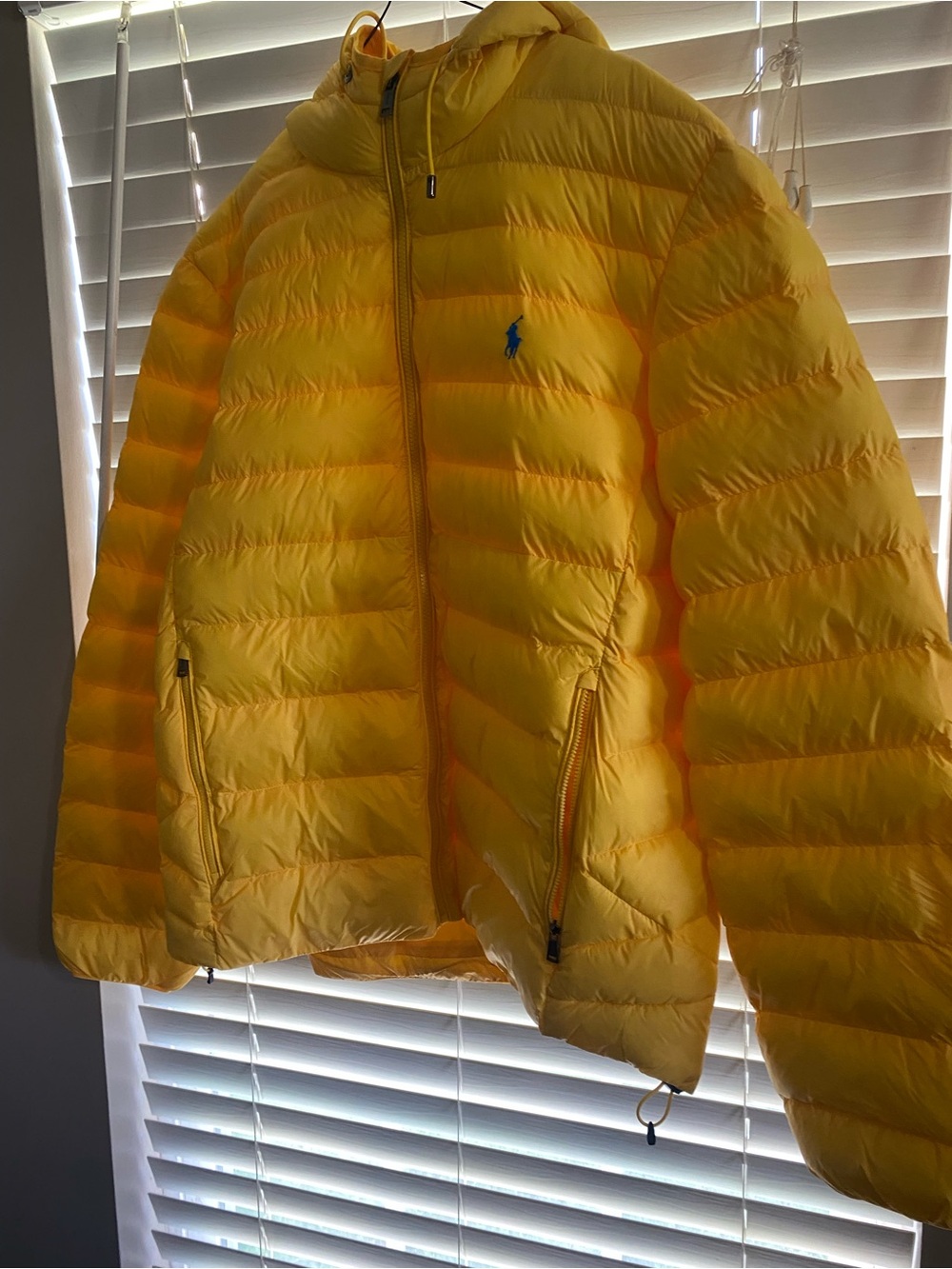 Ralph Lauren Yellow Puffer Jacket with Blue Pony